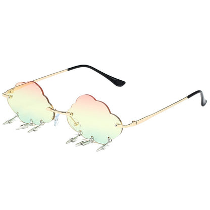 Cloud &amp; Lightening Bolt Festival Sunglasses - Floral Fawna