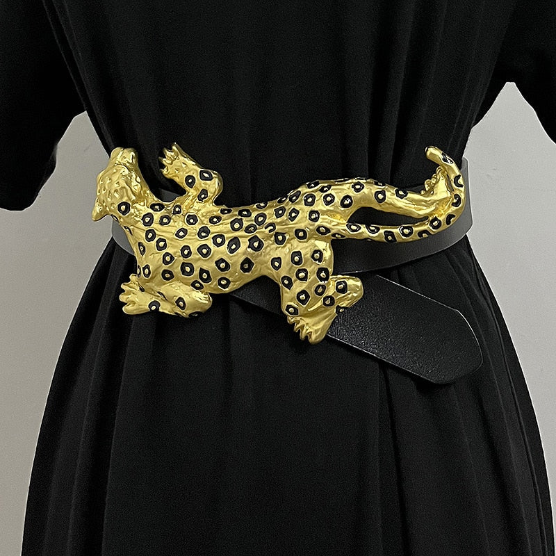 Luxury Leopard Statement Belt - Floral Fawna