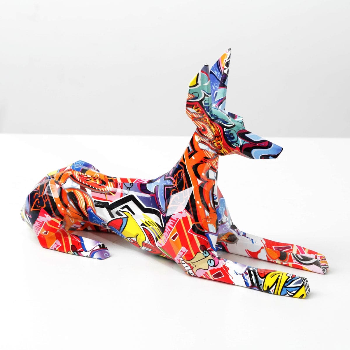 Abstract Dobermann Sculpture - Floral Fawna