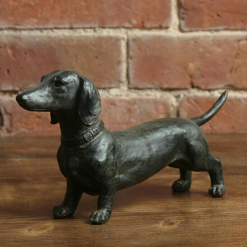 Black Dachshund Figurine - Floral Fawna