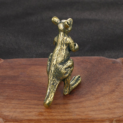 Brass Kangaroo Figurine - Floral Fawna