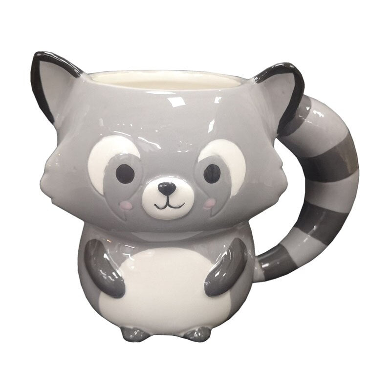 3D Raccoon Mug - Floral Fawna