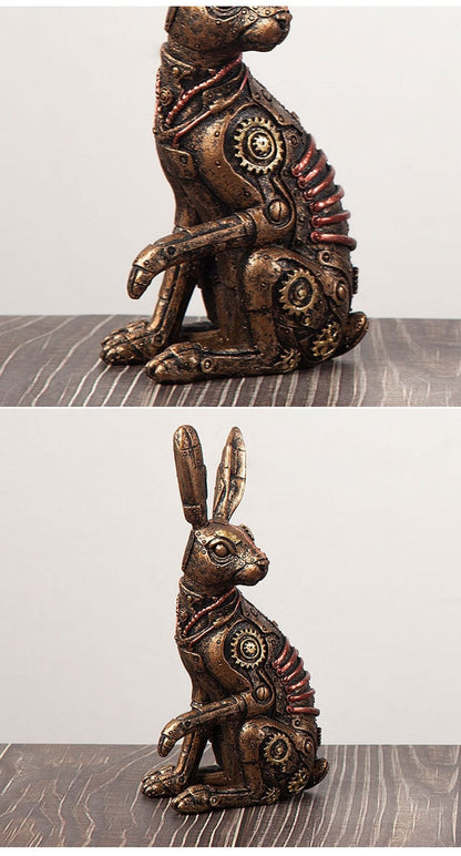 Steampunk Rabbit Sculpture - Floral Fawna