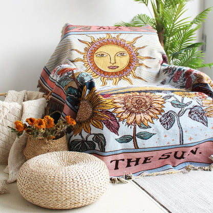 The Sun, Moon and Star Tapestry Throw - Floral Fawna