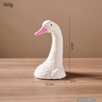 Ceramic Swan Vase - Floral Fawna