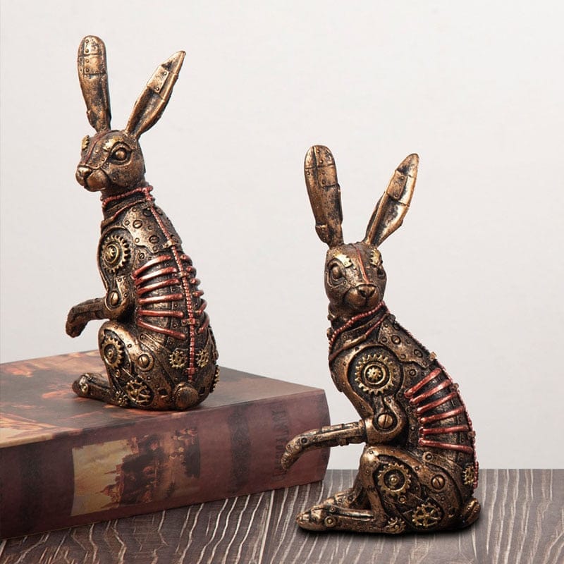 Steampunk Rabbit Sculpture - Floral Fawna