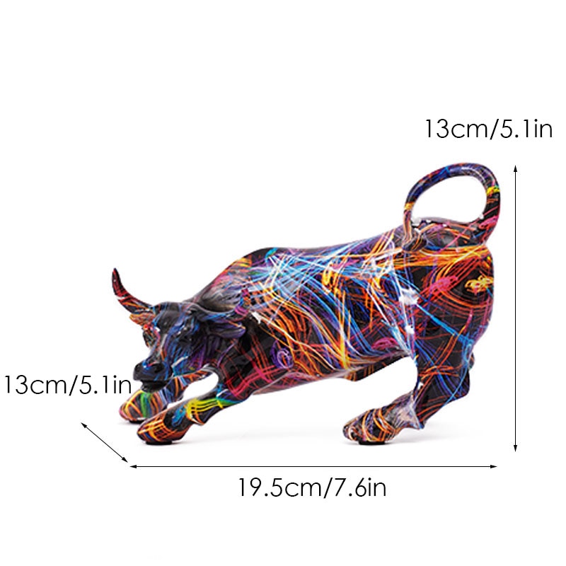 Abstract Bull Sculpture - Floral Fawna