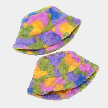 Faux Fur Festival Bucket Hat - Floral Fawna