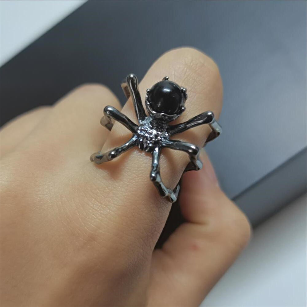 Crystal Ball Spider Ring - Floral Fawna