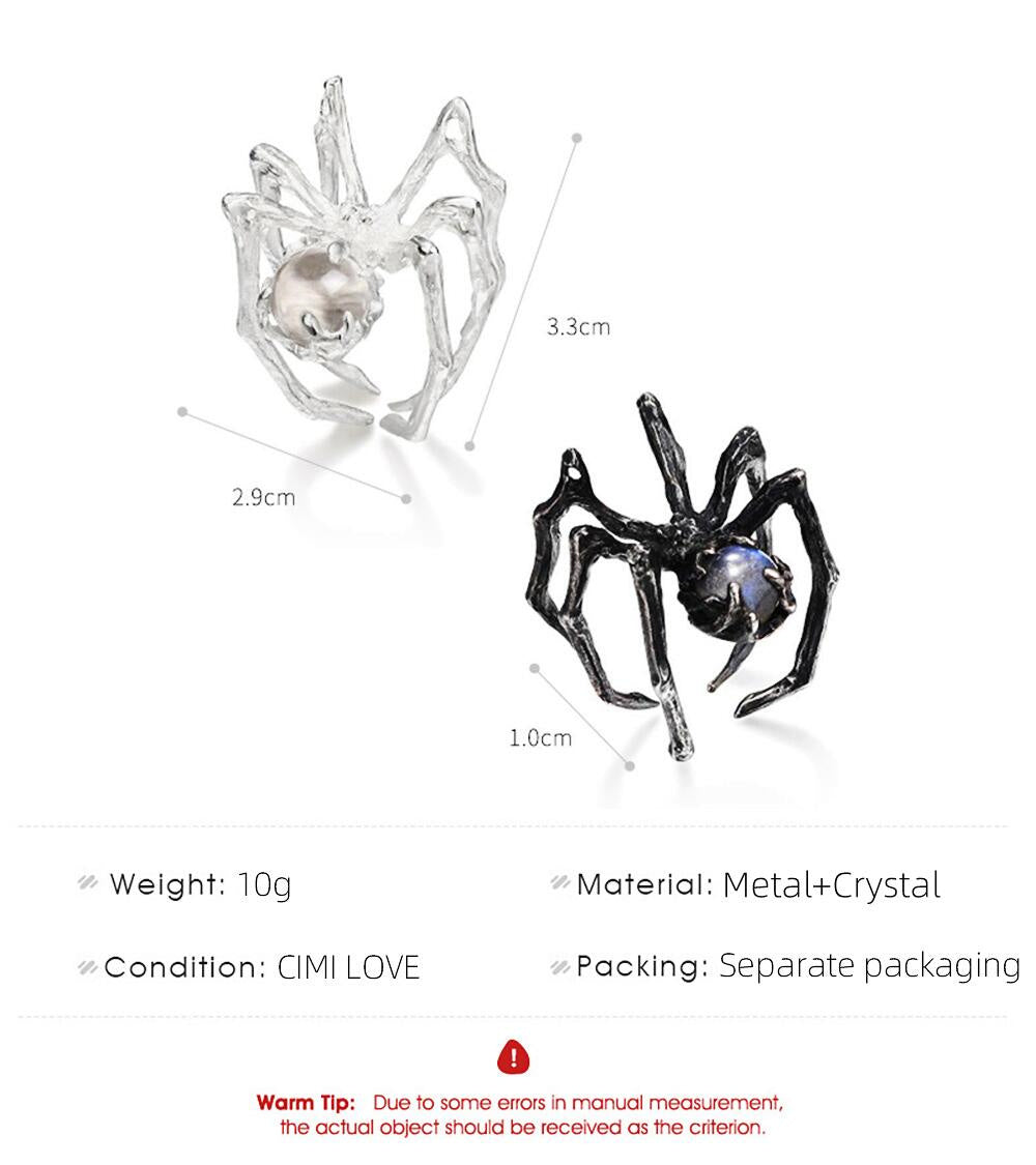 Crystal Ball Spider Ring - Floral Fawna