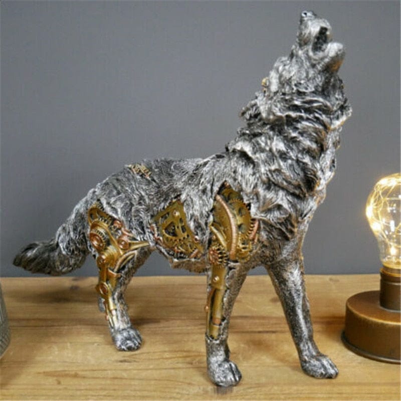 Steampunk Wolf Sculpture - Floral Fawna