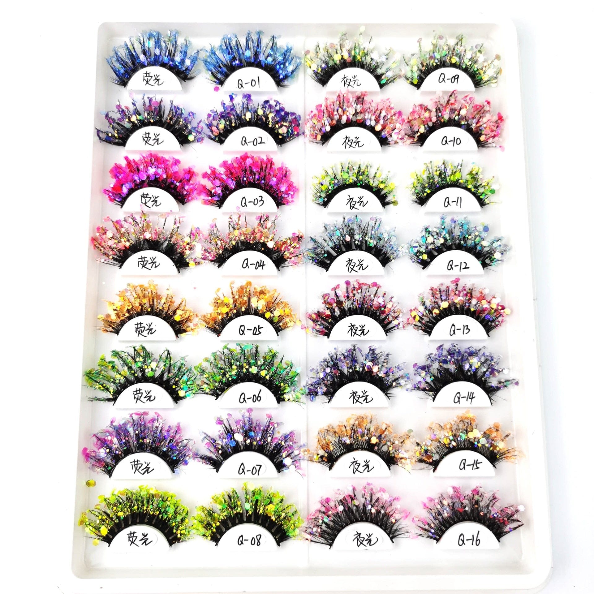 Luminous Sequin False Eye Lashes - Floral Fawna