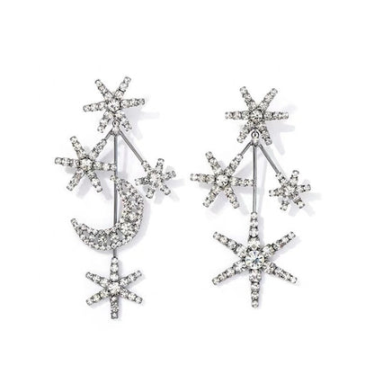 Celestial Rhinestone Dangle Earrings - Floral Fawna