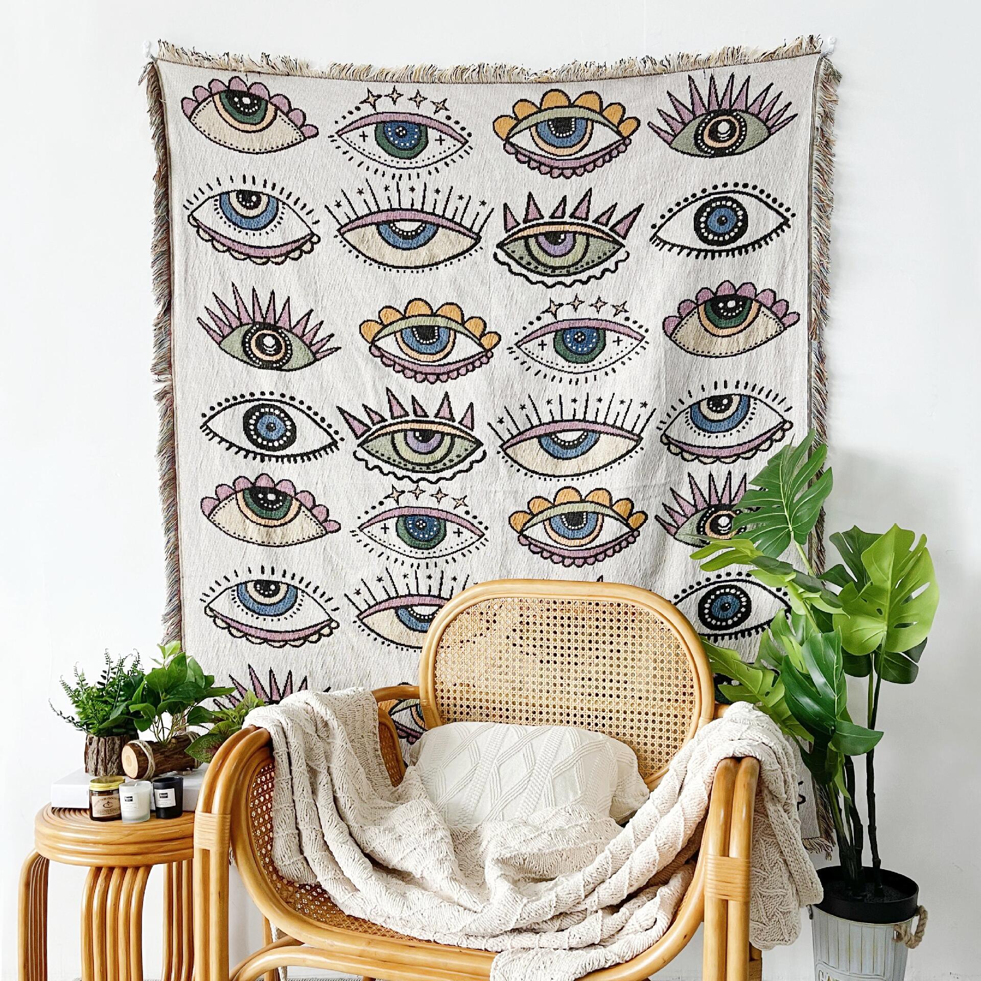 Evil Eye Tapestry Throw - Floral Fawna