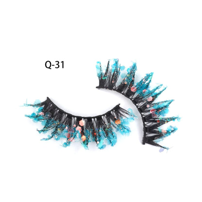 Luminous Sequin False Eye Lashes - Floral Fawna