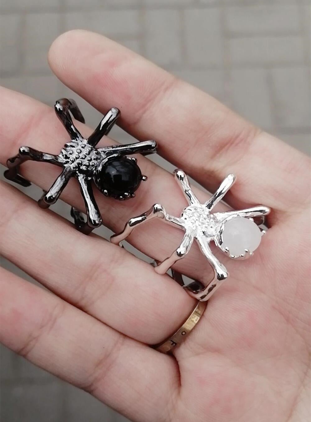 Crystal Ball Spider Ring - Floral Fawna