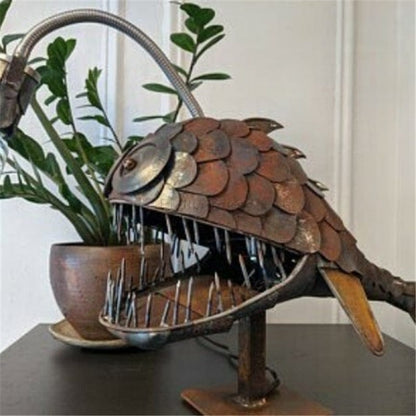 Iron Angler Fish Table Lamp - Floral Fawna