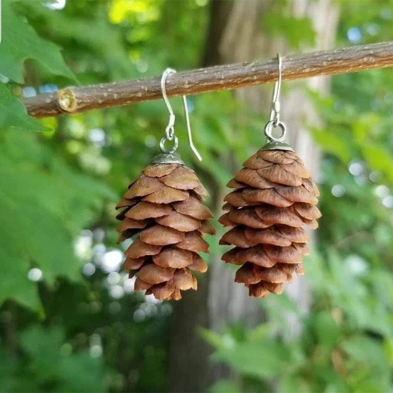 Real Pine Cone Earrings - Floral Fawna