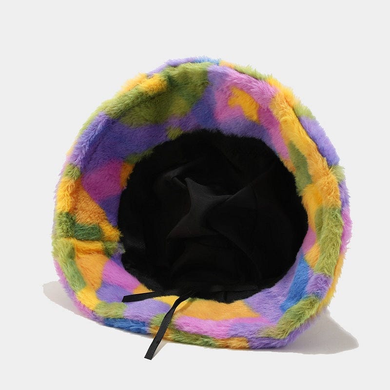 Faux Fur Festival Bucket Hat - Floral Fawna