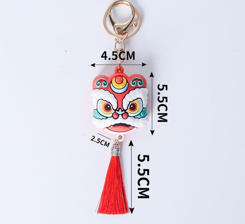 Lion Dance Keyring - Floral Fawna