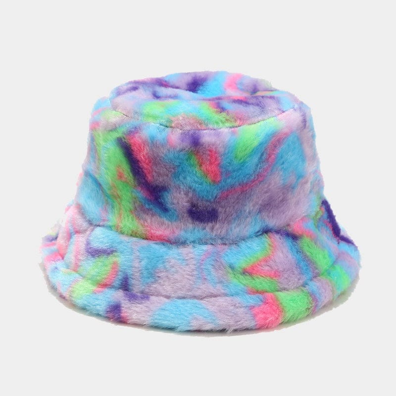 Faux Fur Festival Bucket Hat - Floral Fawna