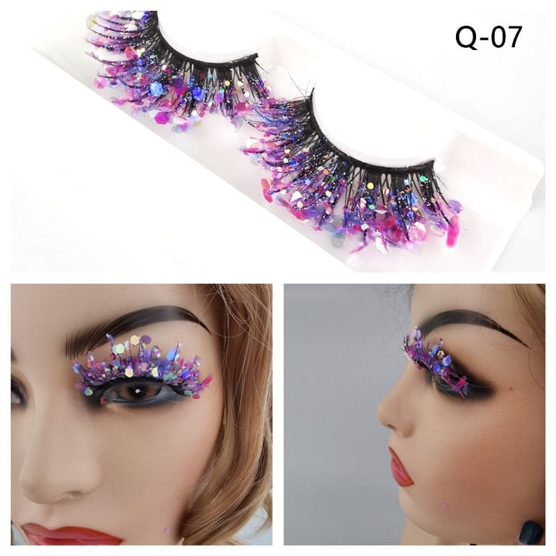 Luminous Sequin False Eye Lashes - Floral Fawna