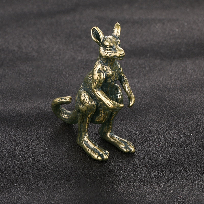 Brass Kangaroo Figurine - Floral Fawna