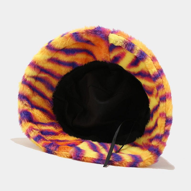 Faux Fur Festival Bucket Hat - Floral Fawna