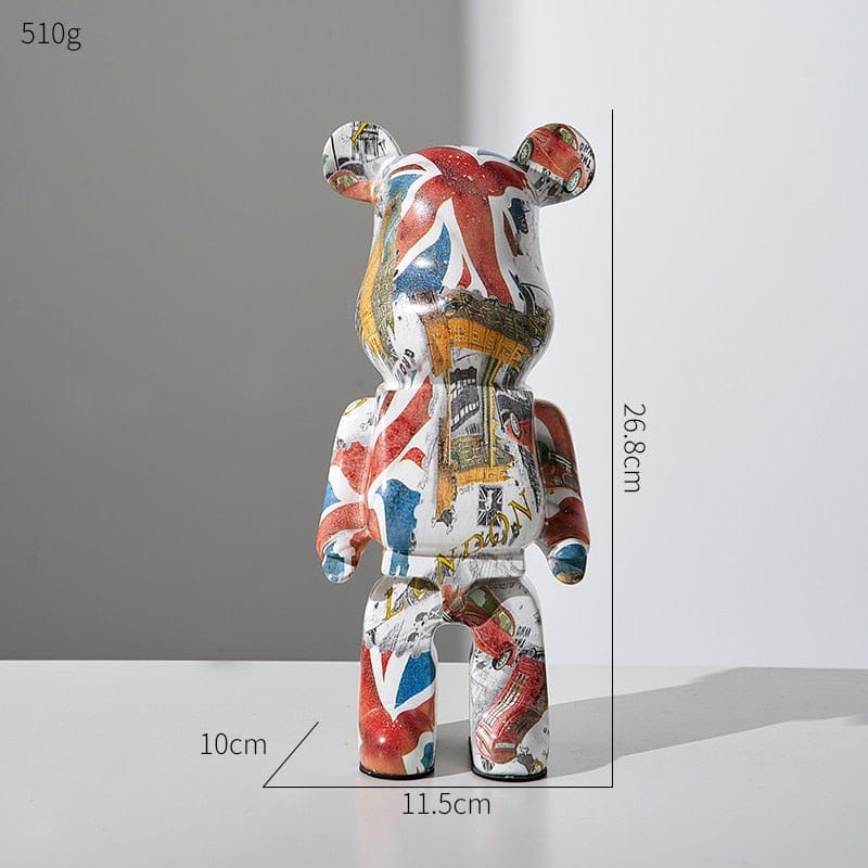 Abstract Bear Statue - Floral Fawna