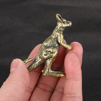 Brass Kangaroo Figurine - Floral Fawna