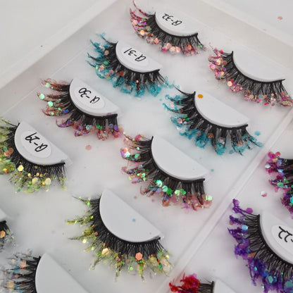 Luminous Sequin False Eye Lashes - Floral Fawna