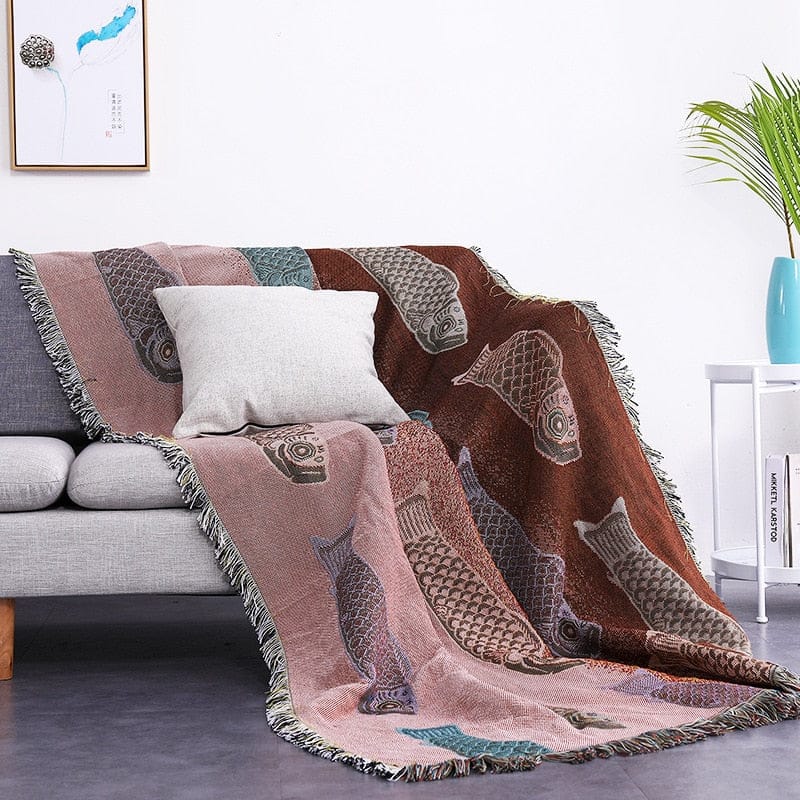 Koi Carp Tapestry Throw - Floral Fawna