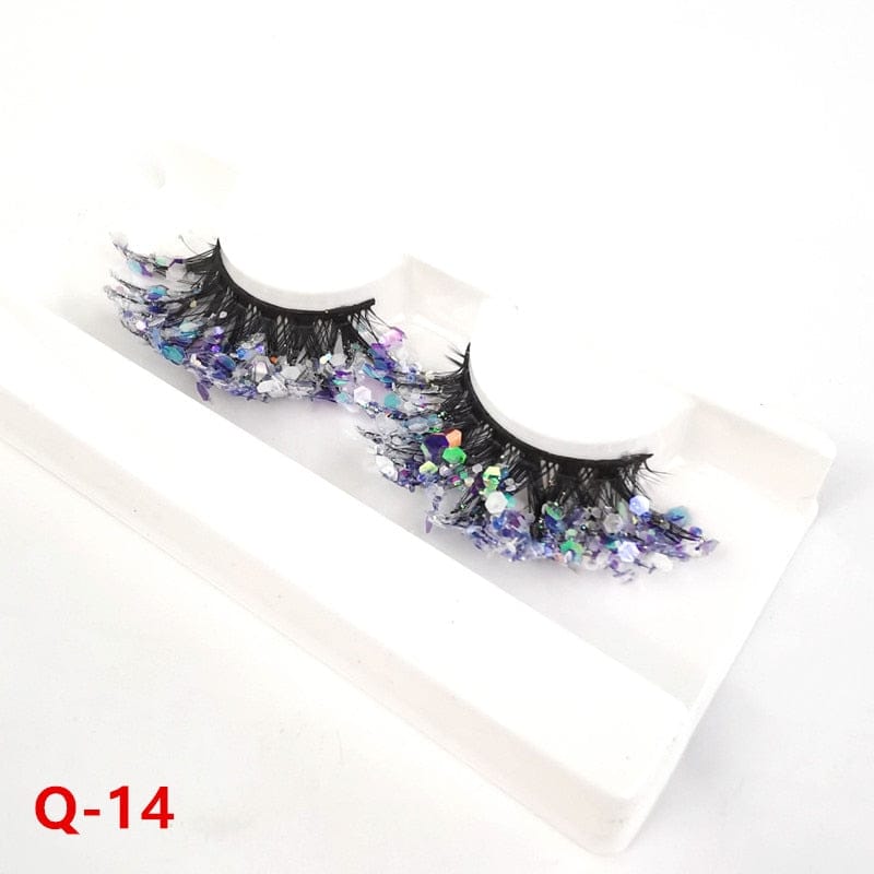 Luminous Sequin False Eye Lashes - Floral Fawna