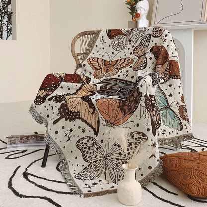 Butterfly Tapestry Throw - Floral Fawna