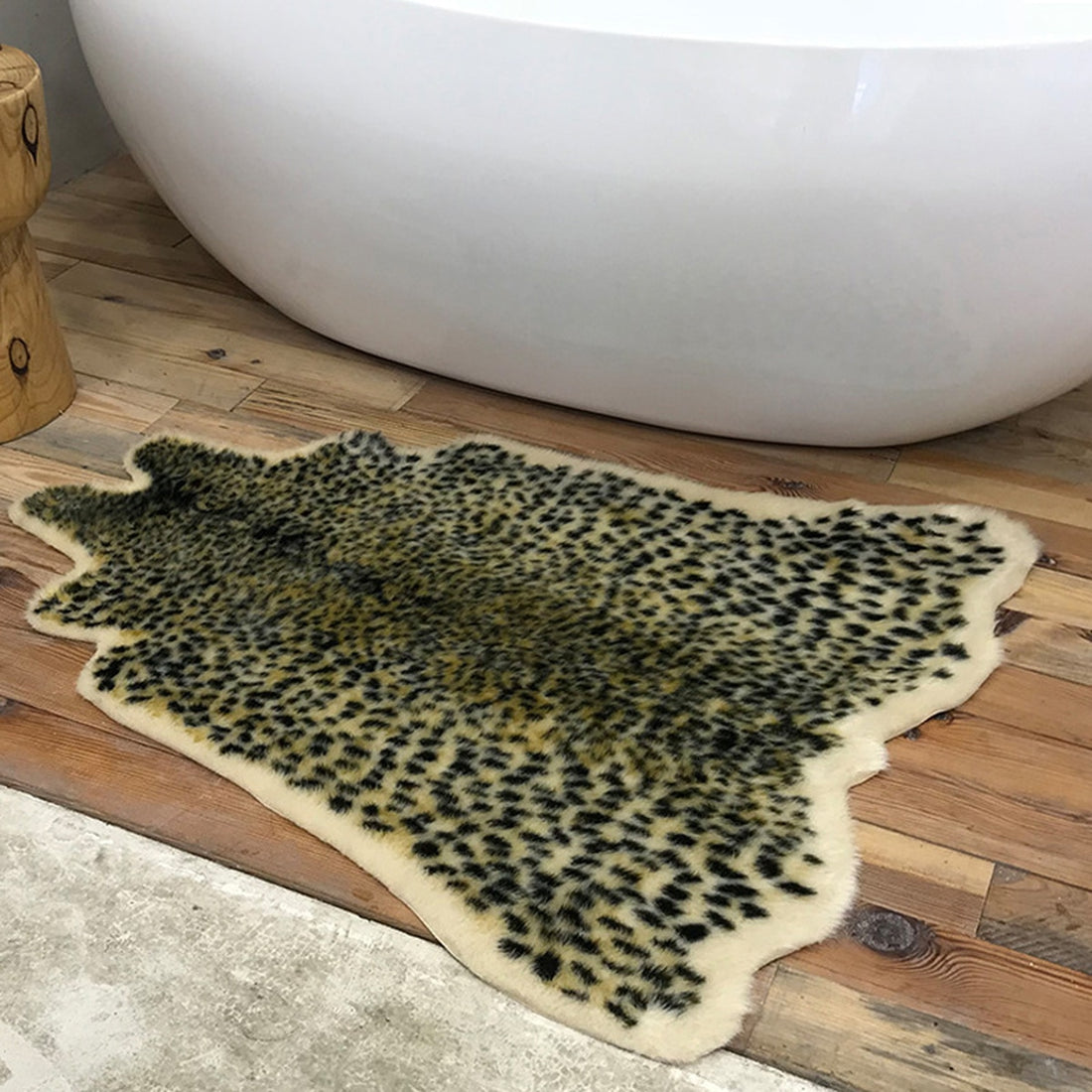 Faux Cowhide Leopard Skin Rug - Floral Fawna