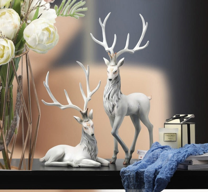 Enchanting Elk Sculpture - Floral Fawna