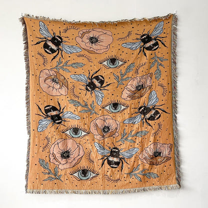 Evil Eye Tapestry Throw - Floral Fawna