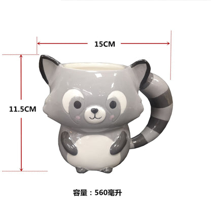 3D Raccoon Mug - Floral Fawna