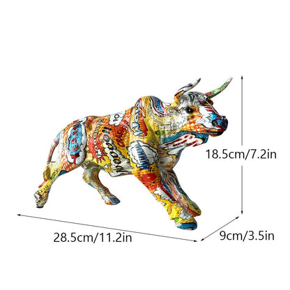 Abstract Bull Sculpture - Floral Fawna