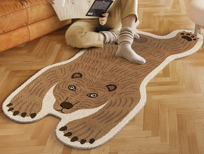 Faux Fur Striped Bear Rug - Floral Fawna