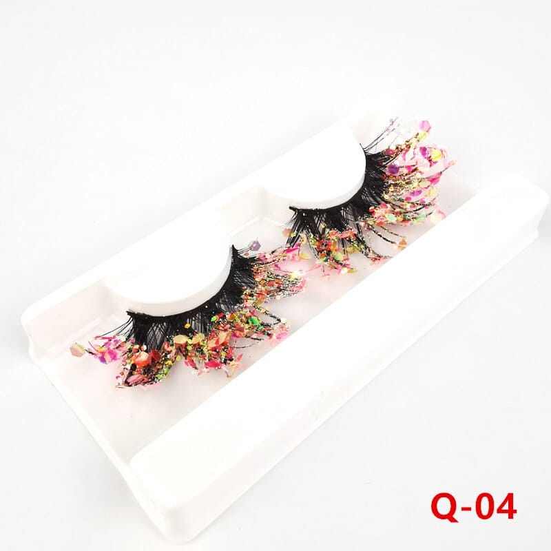 Luminous Sequin False Eye Lashes - Floral Fawna