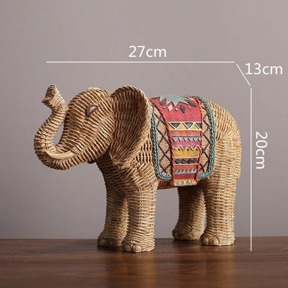 Rattan Elephant Ornament - Floral Fawna