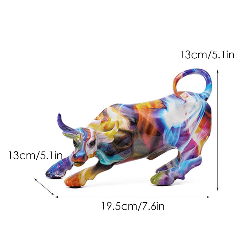 Abstract Bull Sculpture - Floral Fawna