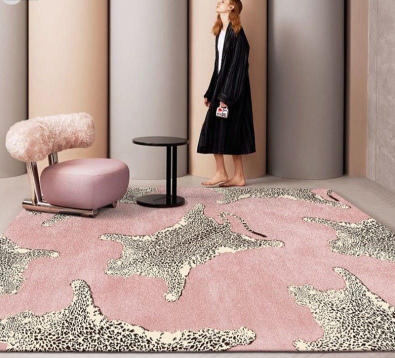 Pink Leopard Rug - Floral Fawna