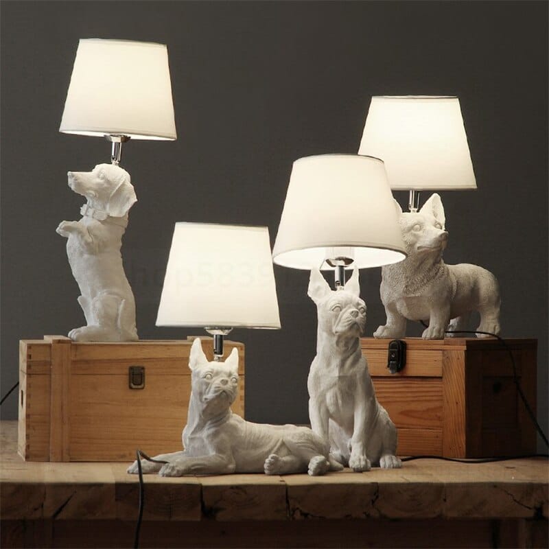 Doggy Table Lamp - Floral Fawna