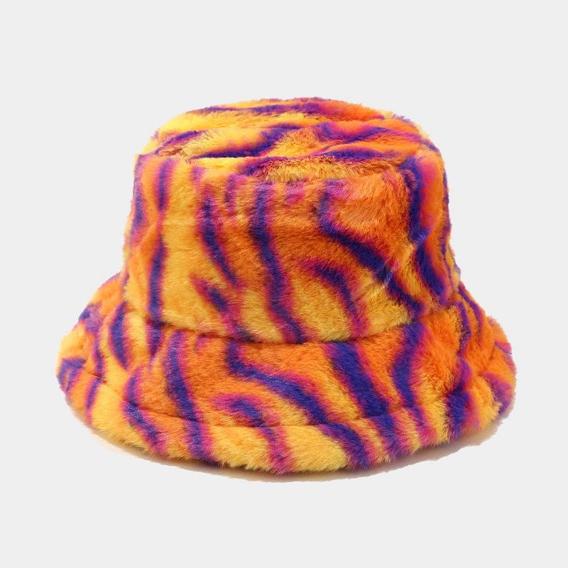 Faux Fur Festival Bucket Hat - Floral Fawna