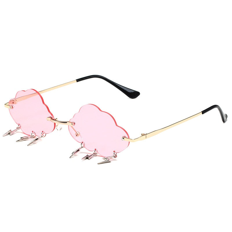 Cloud &amp; Lightening Bolt Festival Sunglasses - Floral Fawna