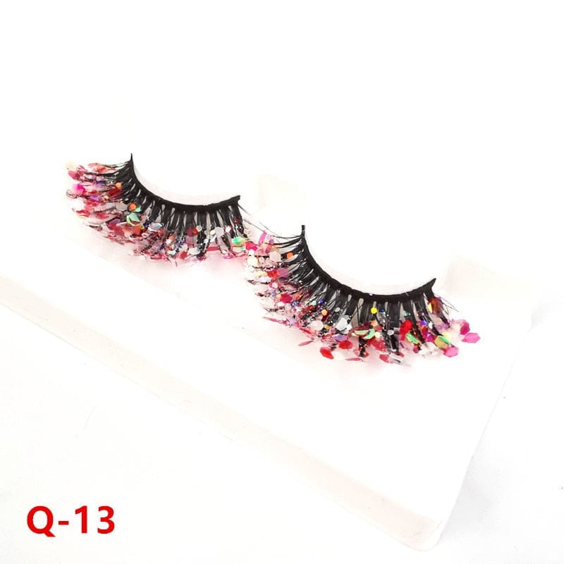 Luminous Sequin False Eye Lashes - Floral Fawna