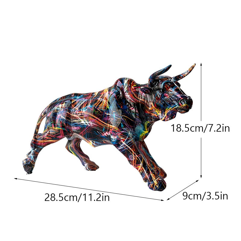 Abstract Bull Sculpture - Floral Fawna