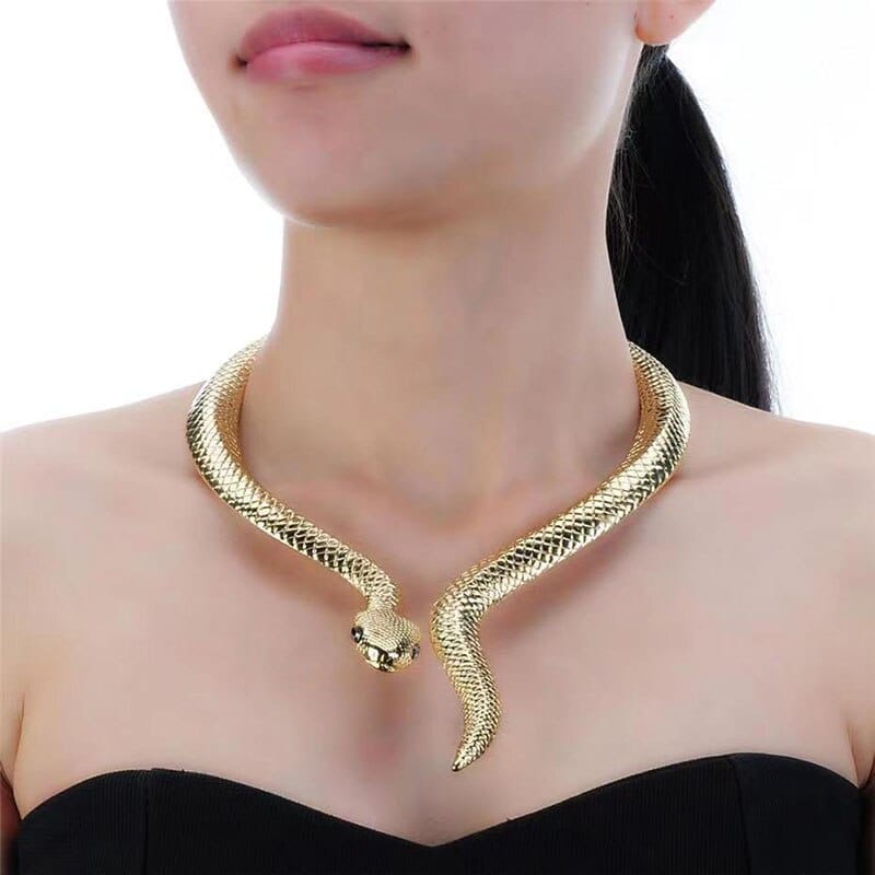 Exaggerated Snake Necklace - Floral Fawna